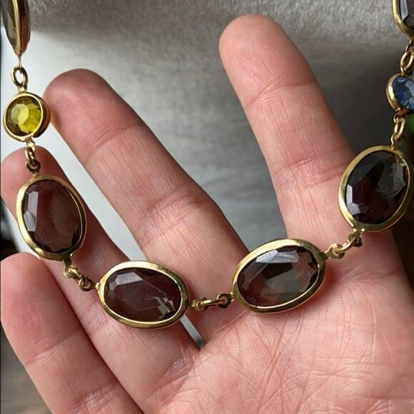 Jewel tone multicolor long necklace - Picture 4 of 5